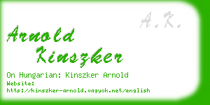 arnold kinszker business card